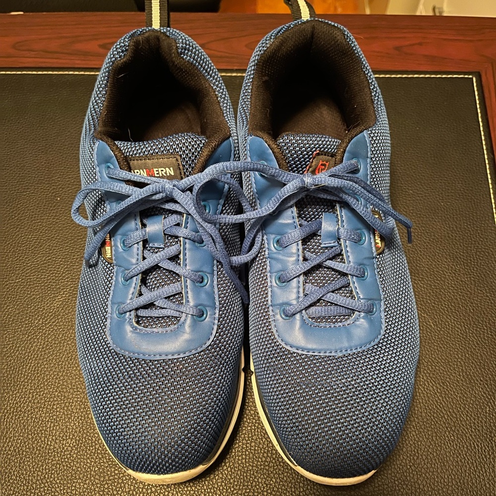 Larnmern blue steel toe work shoes
